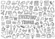 © leavector - Everyday Things  icons compilation set.  Vector art simple illustration icon set for web, t-shirt design, other graphic design use