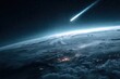 © asya_karton_art - Spectacular meteor shower lights up the night sky as a meteor streaks towards Earth