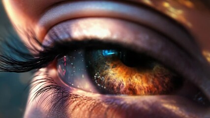 Wall Mural - eye showing galaxy and energy reflecting future technology and innovation