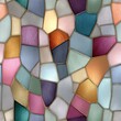 © Regina - Seamless stained glass mosaic in bold jewel tones | Glossy colored glass with metallic outlines | Luxurious abstract pattern for decor, design, or background use