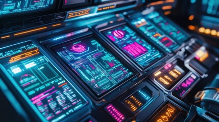 Futuristic technology interface dashboard
