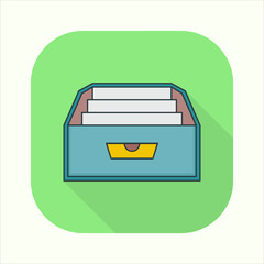 Poster - Illustration of a archive icon. icon related to design elements. suitable for web site, app, user interfaces,element, printable etc. flat icon style. simple vector design editable