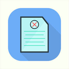 Poster - Illustration of a delete file icon. icon related to design elements. suitable for web site, app, user interfaces,element, printable etc. flat icon style. simple vector design editable