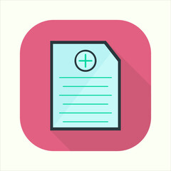 Poster - Illustration of a add file icon. icon related to design elements. suitable for web site, app, user interfaces,element, printable etc. flat icon style. simple vector design editable
