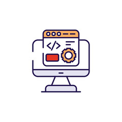 Web Programming icon design with white background stock illustration