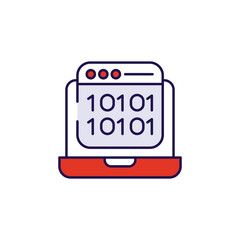 Binary Code Storage icon design with white background stock illustration