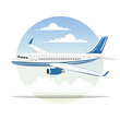 © BrianQuest - Airplane Design with Blue Accents in the Sky - AI Generated