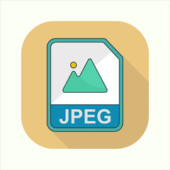 Poster - Illustration of jpeg icon. icon related to design elements. suitable for web site, app, user interfaces,element, printable etc. flat icon style. simple vector design editable