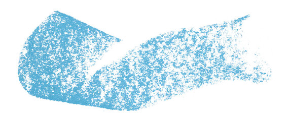 Light blue crayon brush stroke isolated on transparent background