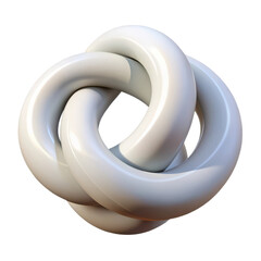 White torus knot abstract design render 3d model mathematical shape twisted geometry art illustration 3d object