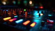 © yaowan - A close-up of glowing DJ equipment with vibrant lights in a dark, atmospheric club.