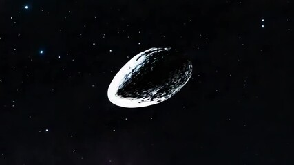 Wall Mural - Asteroid entering atmosphere leaving fiery trail in space