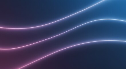 Poster - Abstract background with three curved, glowing lines in pink and blue against a dark gradient backdrop.