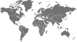 © Logo Solution - Flat gray world map with country borders on white background global geography
