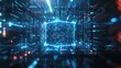 © Braga - Digital cube abstract 3 d render of futuristic technology and data network