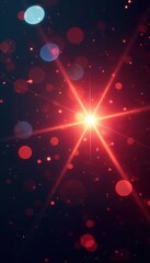 Wall Mural - Abstract lens flare, glowing light bursts on dark background, bokeh, background