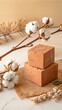 © AsmArif - Terracotta Blocks with Cotton Flower Branches