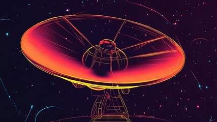 Canvas Print - large radio telescope exploring deep space, searching for signals
