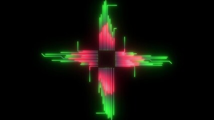 Futuristic Neon Circuit Board Background – Glowing Tech Grid with Digital Connections