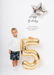 © Elena - Happy 5th Birthday Celebration with Giant Gold Balloon