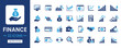 © Mizan - Finance solid icons set, Business growth, glyph icon, minimal illustration, isolated on a white background