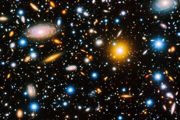 Wall Mural - Vast expanse of distant galaxies and stars.
