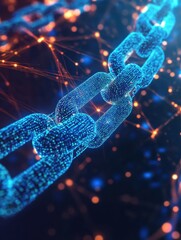 Aufkleber - Cryptocurrency blockchain network background. Bright glowing symbols. Futuristic big data information. Graphic concept for your design