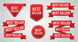 © Sabbir Art Express - Red ribbons and badges with best seller text sale