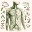 © Constantin - Lymphatic System Visualized with Botanical Watercolor Imagery in Muted Organic Tones