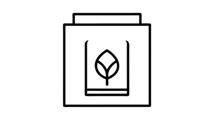 Poster - Minimalist leaf icon in a package representing nature and eco friendly concepts
