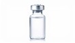© Verse - Small glass vial with silver cap containing clear liquid—clinical, sterile presentation on white backdrop for medical or scientific visuals.
