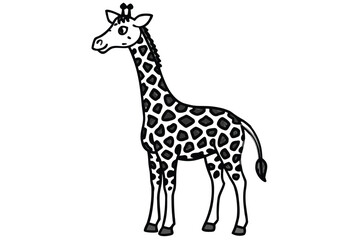  Adorable standing giraffe with a long neck