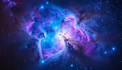 Nebula of vibrant colors, vast cosmic clouds