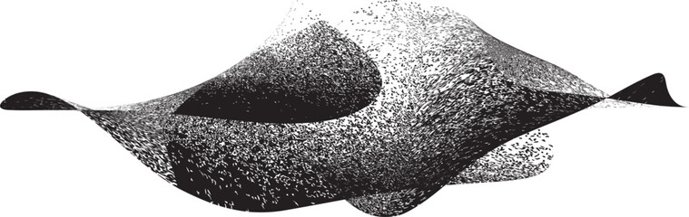 Wall Mural - sprayed black spiral line .graffiti art design . noise dispersion grungy wavy logo . spray effect .g