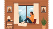 © Rangga - Relaxing Moment With Hot Drink By The Window In Cozy Wooden Cabin