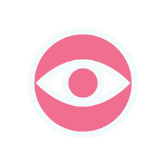 Wall Mural - Brutalist eye icon sticker. Abstract circle shape as a bold symbol. Modern design element, brutalism aesthetic, ideal for contemporary graphic projects.