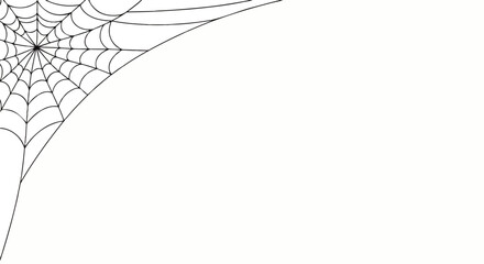Simple black line drawing of a spiderweb corner, a classic Halloween graphic element.