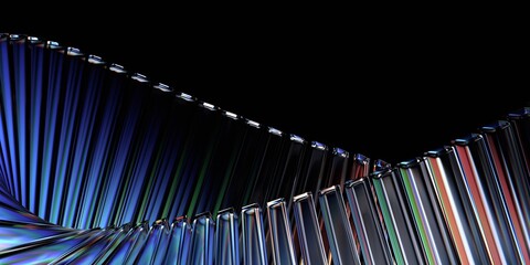 Wall Mural - abstract dark background, futuristic glass structure, 3d render