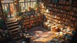 © F2bee - Cozy bookshop interior with sunlight and plants