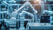© Yultoms95 - XAI Smart industry robot arms for digital factory production technology showing automation manufacturing process of the Industry 4.0