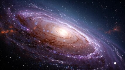 Wall Mural - a breathtaking of a vibrant spiral galaxy, swirling with countless stars, cosmic dust, and nebulae.