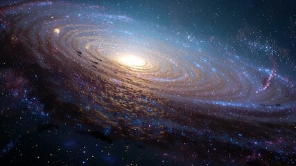 Wall Mural - a breathtaking of a vibrant spiral galaxy, swirling with countless stars, cosmic dust, and nebulae.