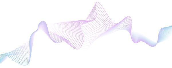Poster - Abstract blue purple gradient flowing wave lines on white background. Modern colorful wavy lines pattern design element. Suit for poster, website, banner, presentation, cover, brochure, flyer, header