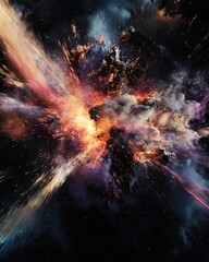 Wall Mural - A cosmic explosion in a star-filled nebula.