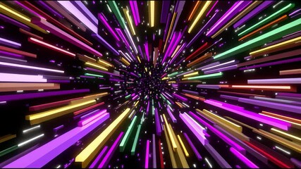 Poster - Colorful neon light streaks radiate dynamically vibrant glowing abstract tunnel with energetic dynamic energy and vibrant glowing light creating colorful dynamic streaks and vibrant glowing tunnel