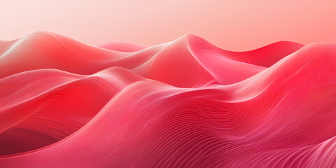 Wall Mural - Abstract Digital Landscape in Pink Hues