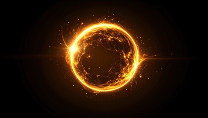 Poster - Abstract Glowing Golden Sphere