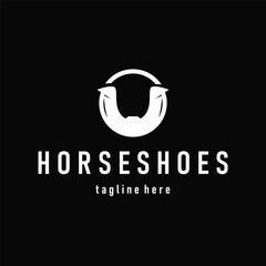 Horseshoe logo concept, illustration of a vintage retro symbol, a simple, modern Texas horseshoe concept and as a symbol of a product brand or template illustration.