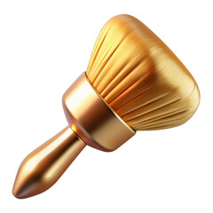 Poster - 3d golden paint brush isolated on transparent background