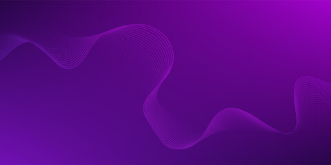 Poster - Wide dark purple wavy lines gradient vector background.eps10